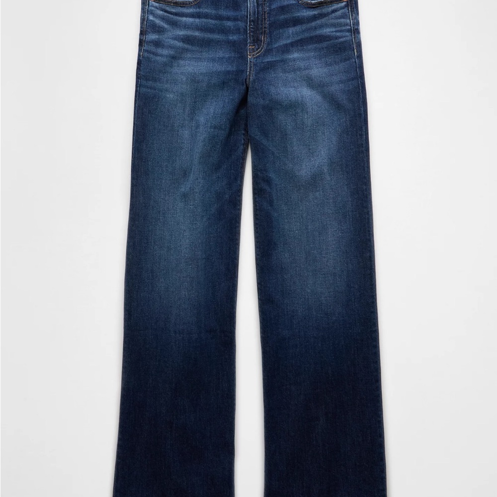 American Eagle Dreamy Drape Dark Wash Wide Leg Jeans